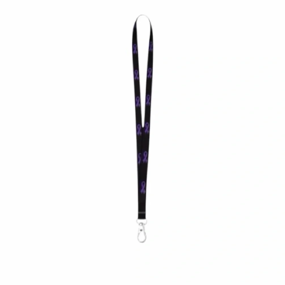 EPILEPSY AWARENESS PURPLE RIBBON LANYARD (CHOICE ONE OF 3 DIFFERENT COLORS) New